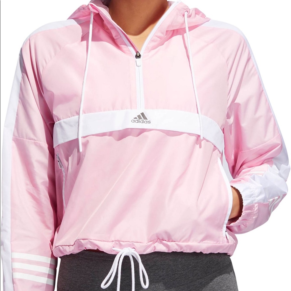 Adidas Pink Cropped Windbreaker